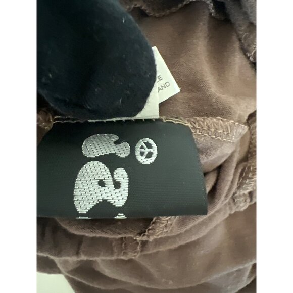 Jayli Brown Wide-Leg Rayon Pants With Fold-Over Waistband - Picture 6 of 7